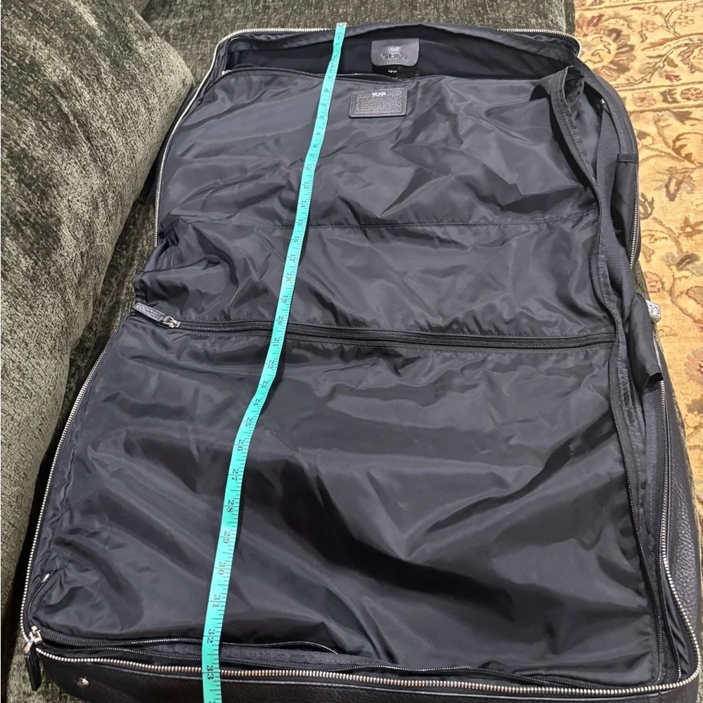 Tumi Black Textured Leather Garment Carry on Travel Bag